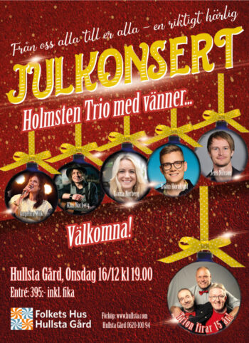16/12 JULKONSERT, Holmsten Trio med vänner