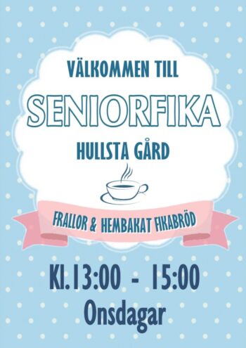 Seniorfika varje onsdag! Kl.13-15
