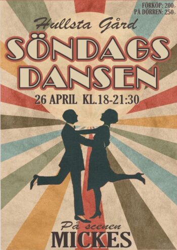 26/4 Söndagsdansen Kl.18:00
